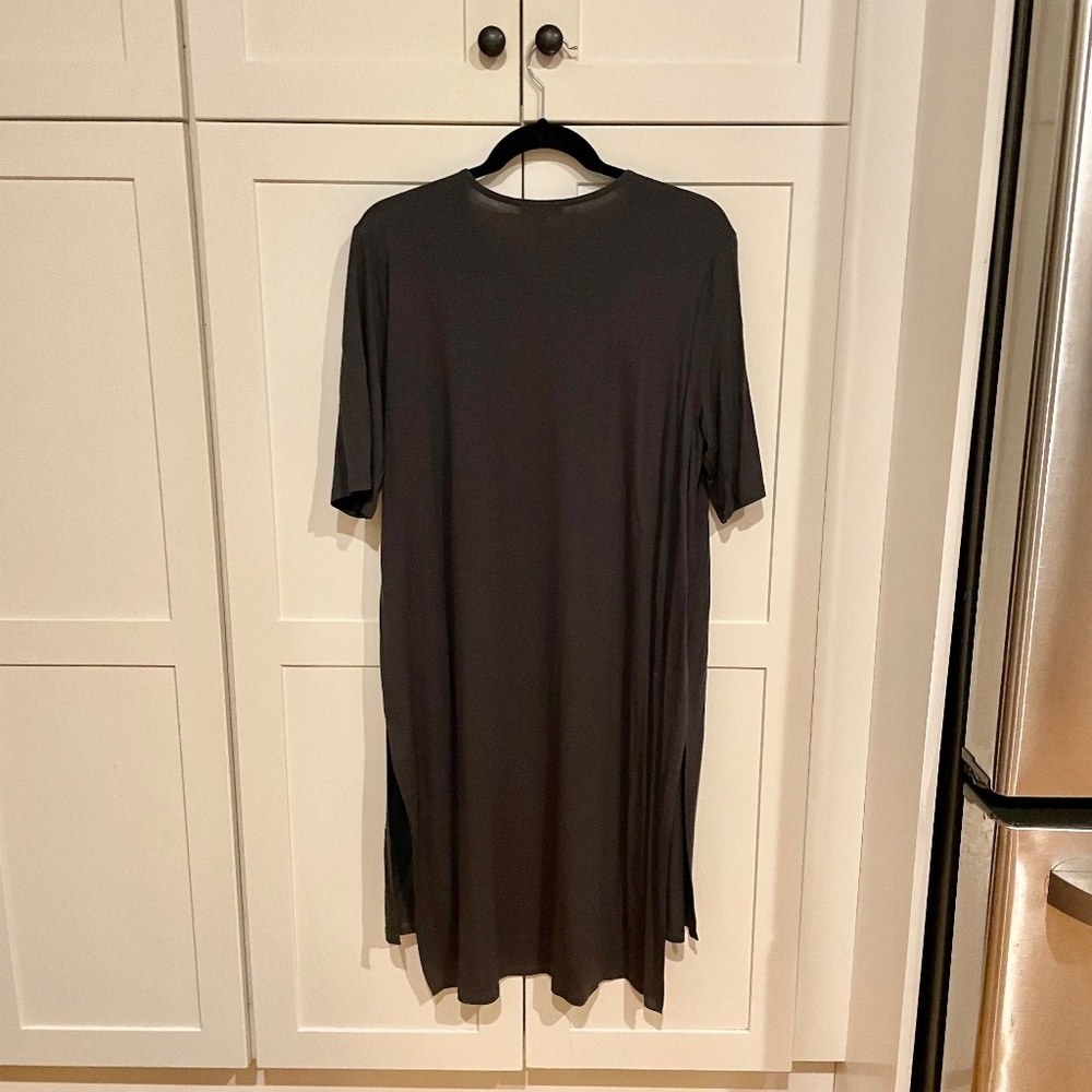 Eileen Fisher Lightweight Gray Viscose Jersey Tunic Size Large - Picture 2 of 4